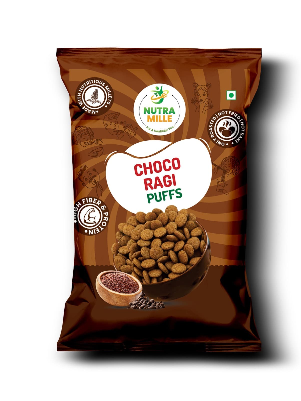 Choco Ragi Puffs pack