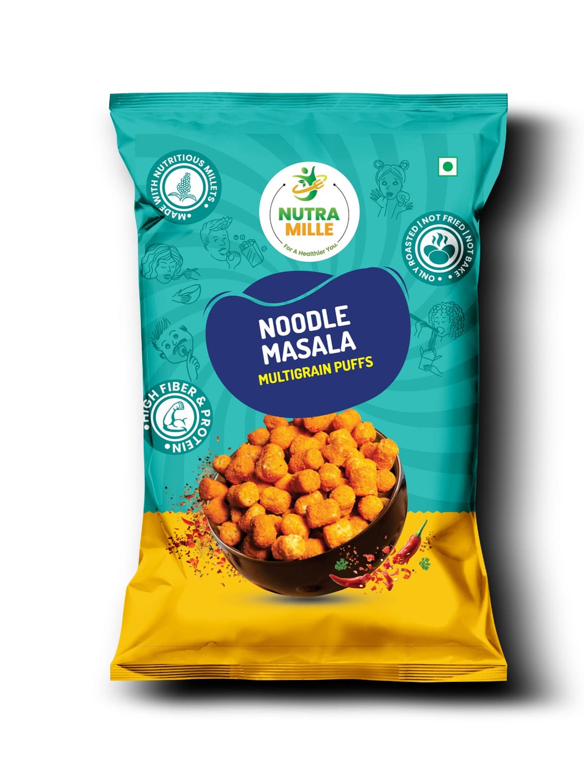 Noodle Masala Multigrain Puffs pack